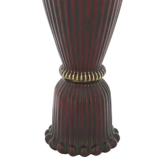 8.25" Dark Red Fluted Glass Taper Candle Holder by Ashland®